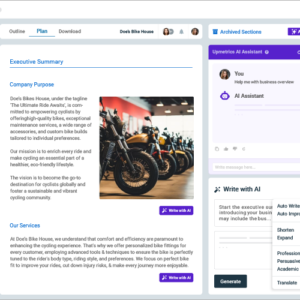 AI Business Plan Generator – Upmetrics